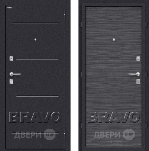 Входная металлическая Дверь Bravo Оптим Кобра Black Wood в Волоколамске