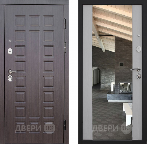 Дверь S01 2К Зеркало Лиственница белая в Волоколамске