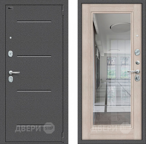 Входная металлическая Дверь Bravo Porta S-2 104/П61 с зеркалом Капучино в Волоколамске