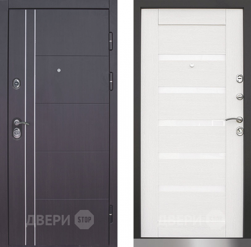 Входная металлическая Дверь Техно 01 винорит венге/лиственница белая в Волоколамске