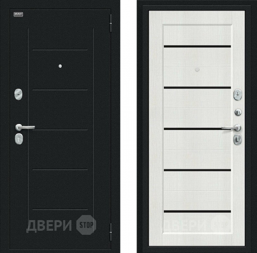Дверь Bravo Борн Букле черное/Bianco Veralinga в Волоколамске