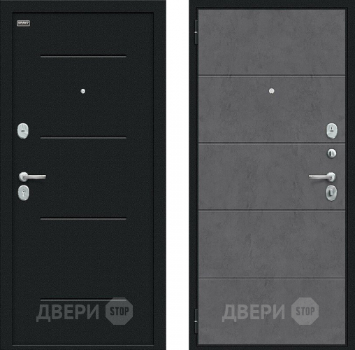 Дверь внутреннего открывания Bravo Граффити-1 Инсайд Букле черное/Slate Art в Волоколамске