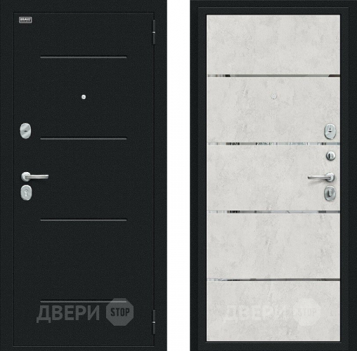 Входная металлическая Дверь Bravo Лайн Букле черное/Look Art в Волоколамске