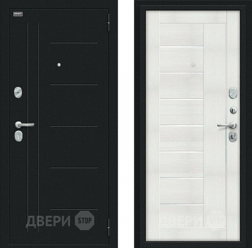 Дверь Bravo Проф Букле черное/Bianco Veralinga в Волоколамске