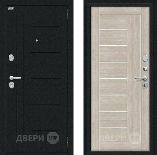 Входная металлическая Дверь Bravo Проф Букле черное/Cappuccino Veralinga в Волоколамске