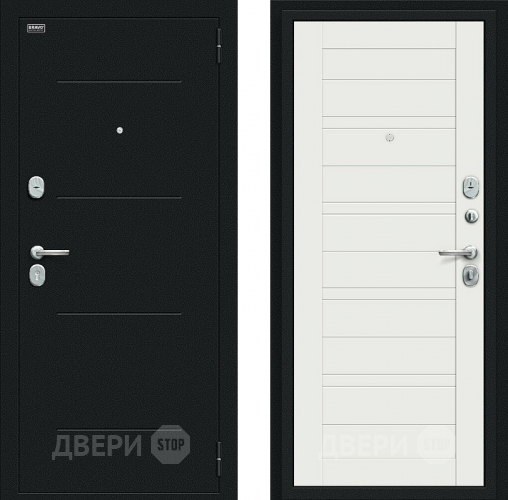 Дверь Bravo Сити Kale Букле черное/Off-white в Волоколамске