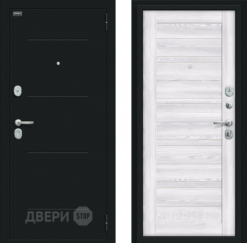 Входная металлическая Дверь Bravo Сити Kale Букле черное/Riviera Ice в Волоколамске