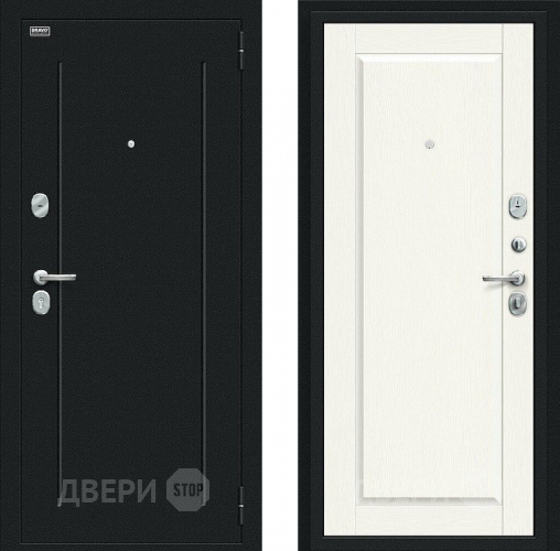Дверь Bravo Сьют Kale Букле черное/White Wood в Волоколамске