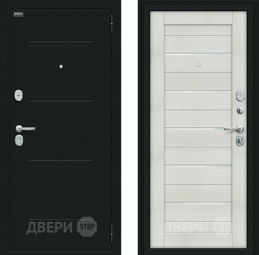 Дверь Bravo Техно Kale Букле черное/Bianco Veralinga в Волоколамске