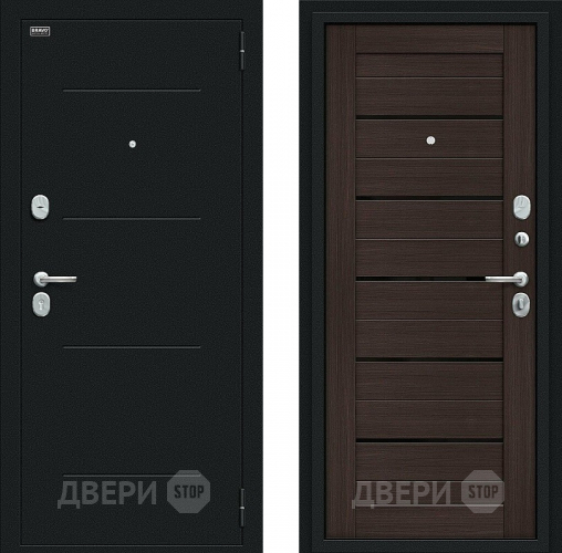 Дверь Bravo Техно Kale Букле черное/Wenge Veralinga в Волоколамске