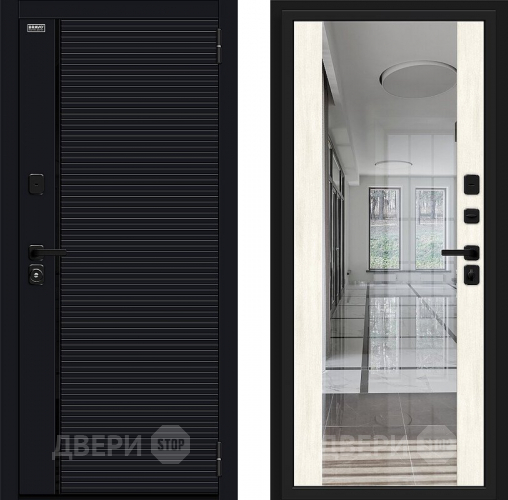 Входная металлическая Дверь Bravo Лайнер-3 Total Black/Nordic Oak в Волоколамске