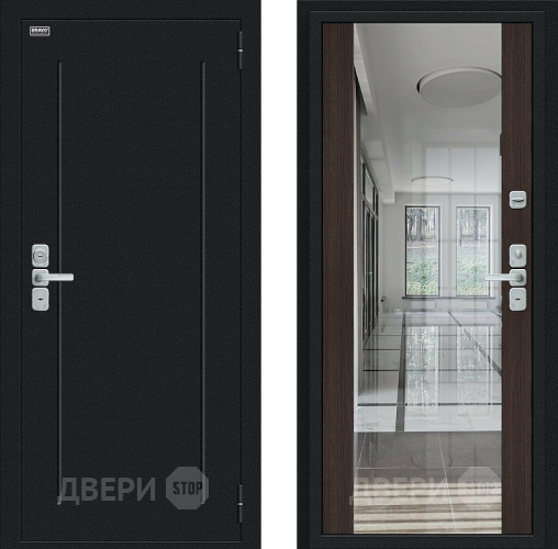 Входная металлическая Дверь Bravo Глори Букле черное/Wenge Veralinga в Волоколамске
