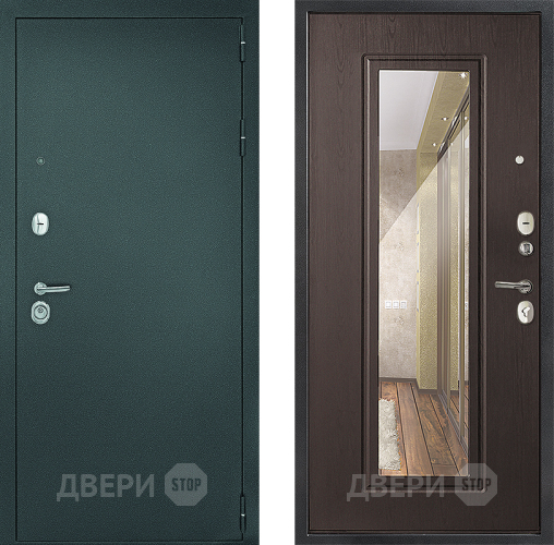 Дверь Дверной Континент Рубикон Серебро Зеркало Венге в Волоколамске
