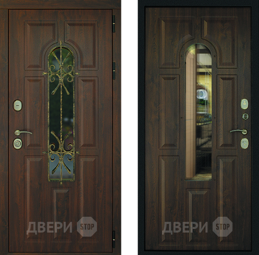 Входная металлическая Дверь Дверной Континент Лион Темный орех в Волоколамске