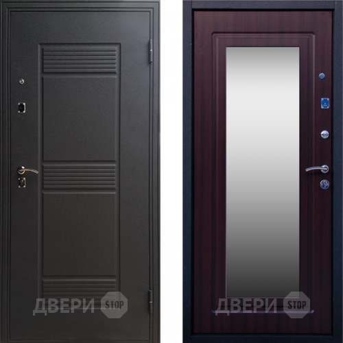 Входная металлическая Дверь СТОП ЗЕРКАЛО Венге в Волоколамске