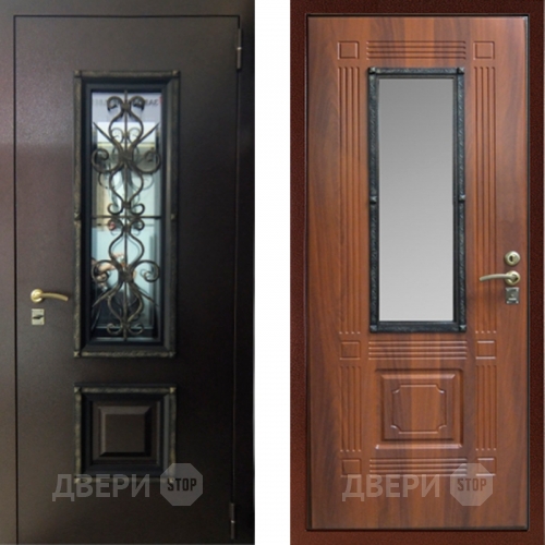 Дверь с ковкой и стеклом в Волоколамске