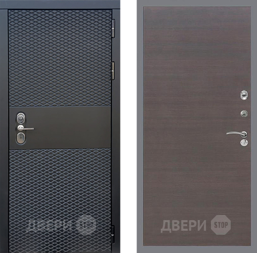 Входная металлическая Дверь Стоп БЛЭК CISA Гладкая венге поперечный в Волоколамске