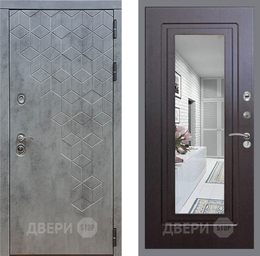 Дверь Стоп БЕТОН Зеркало ФЛ-120 Венге в Волоколамске