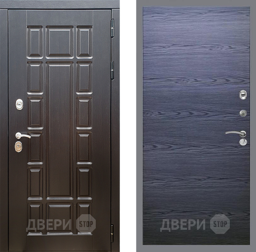 Входная металлическая Дверь Стоп НЬЮ ЙОРК Гладкая Дуб тангенальный черный в Волоколамске