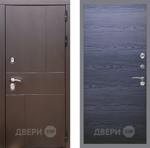 Входная металлическая Дверь Стоп УРБАН Гладкая Дуб тангенальный черный в Волоколамске