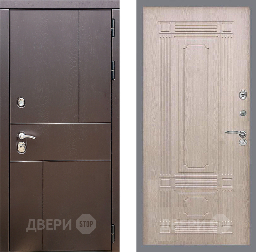 Входная металлическая Дверь Стоп УРБАН ФЛ-2 Беленый дуб в Волоколамске