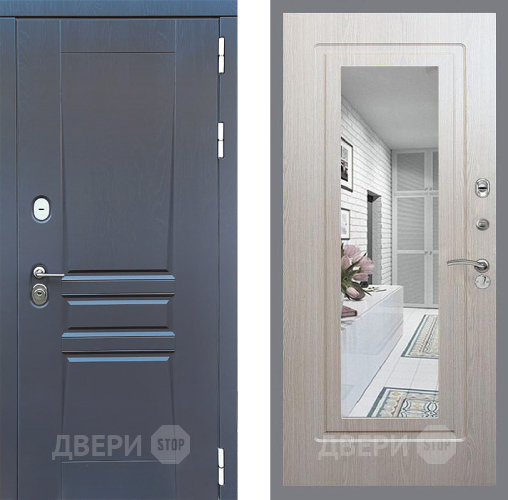 Дверь Стоп ПЛАТИНУМ Зеркало ФЛ-120 Беленый дуб в Волоколамске