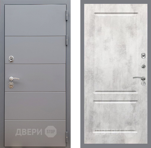 Входная металлическая Дверь Стоп АРТ ГРАФИТ ФЛ-117 Бетон светлый в Волоколамске