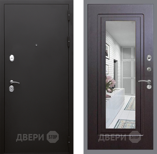 Дверь Стоп КЛАССИК Шагрень Зеркало ФЛ-120 Венге в Волоколамске