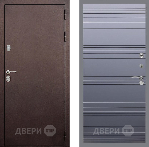 Входная металлическая Дверь Стоп КЛАССИК Медь Лайн Силк титан в Волоколамске