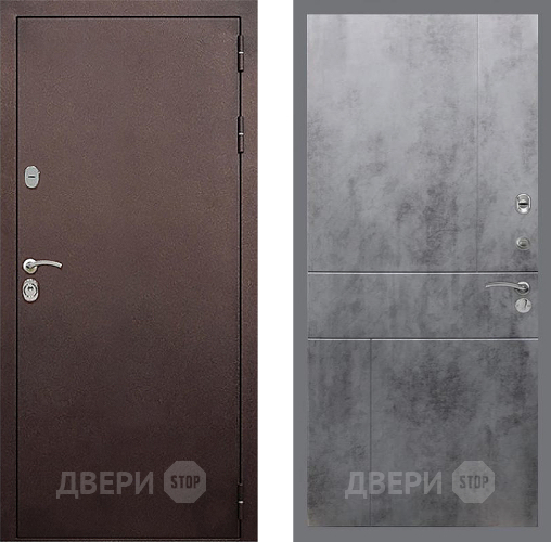 Дверь Стоп КЛАССИК Медь ФЛ-290 Бетон темный в Волоколамске