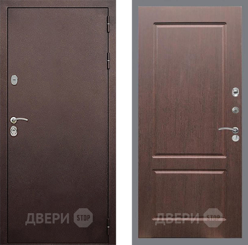 Входная металлическая Дверь Стоп КЛАССИК Медь ФЛ-117 Орех премиум в Волоколамске