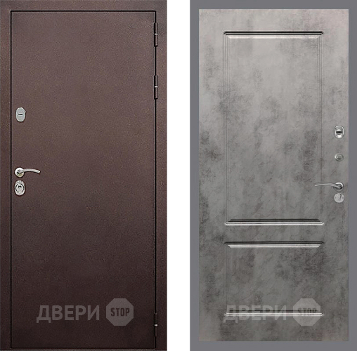Дверь Стоп КЛАССИК Медь ФЛ-117 Бетон темный в Волоколамске