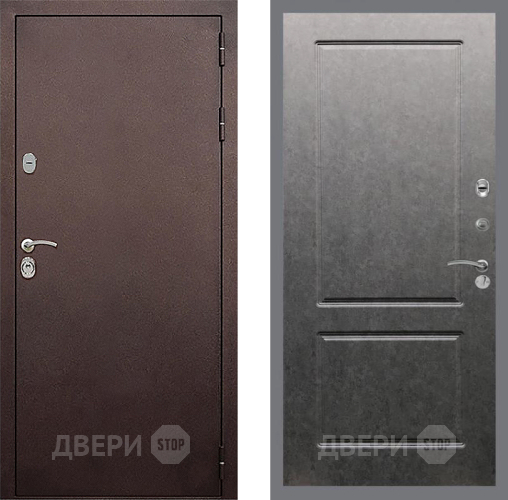 Дверь Стоп КЛАССИК Медь ФЛ-117 Штукатурка графит в Волоколамске