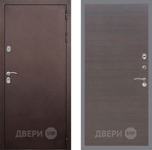 Входная металлическая Дверь Стоп КЛАССИК Медь Гладкая венге поперечный в Волоколамске