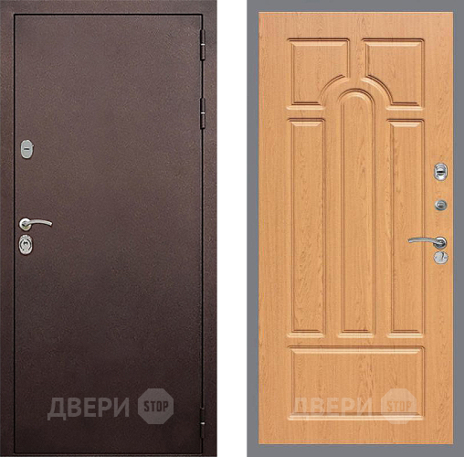 Входная металлическая Дверь Стоп КЛАССИК Медь ФЛ-58 Дуб в Волоколамске