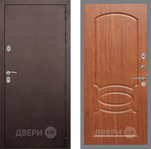 Входная металлическая Дверь Стоп КЛАССИК Медь ФЛ-128 Береза мореная в Волоколамске