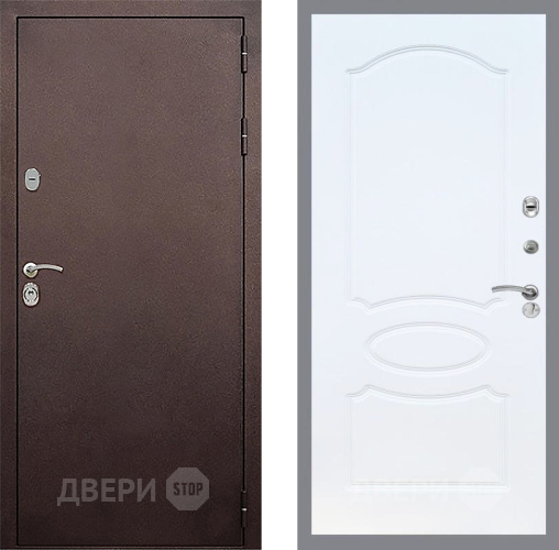 Входная металлическая Дверь Стоп КЛАССИК Медь ФЛ-128 Белый ясень в Волоколамске