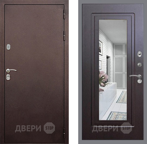 Дверь Стоп КЛАССИК Медь Зеркало ФЛ-120 Венге в Волоколамске