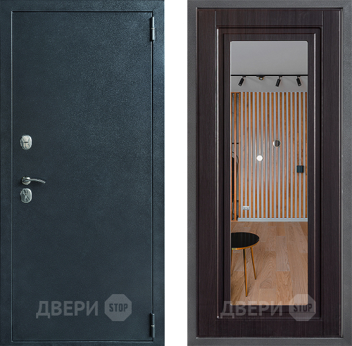 Входная металлическая Дверь Дверной континент ДК-70 Дизайн ФЛЗ Зеркало Венге в Волоколамске