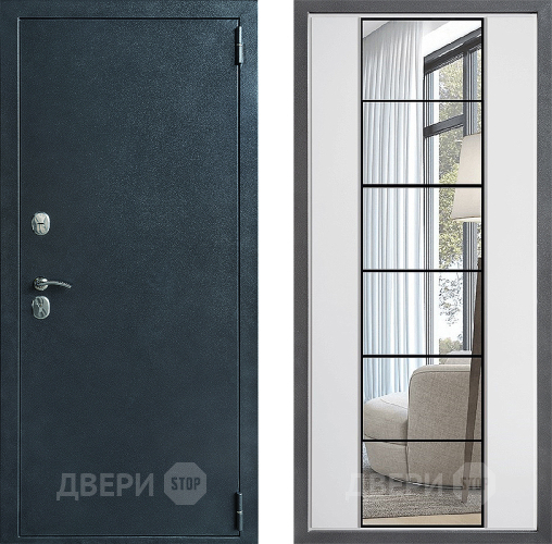 Дверь Дверной континент ДК-70 Дизайн ФЛЗ-2 Зеркало Белый софт в Волоколамске