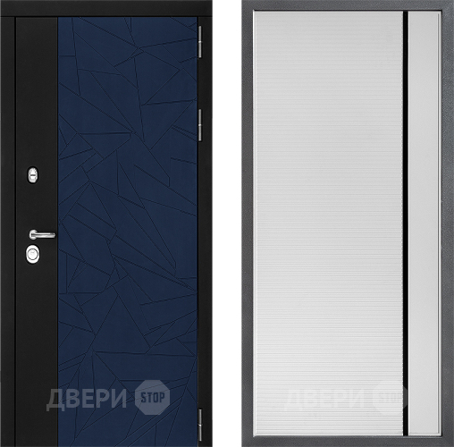 Входная металлическая Дверь Дверной континент ДК-9 ФЛ-757 Черное Стекло Софт милк в Волоколамске