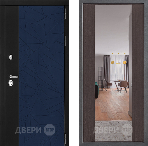 Входная металлическая Дверь Дверной континент ДК-9 ФЛЗ-1 Зеркало Венге в Волоколамске