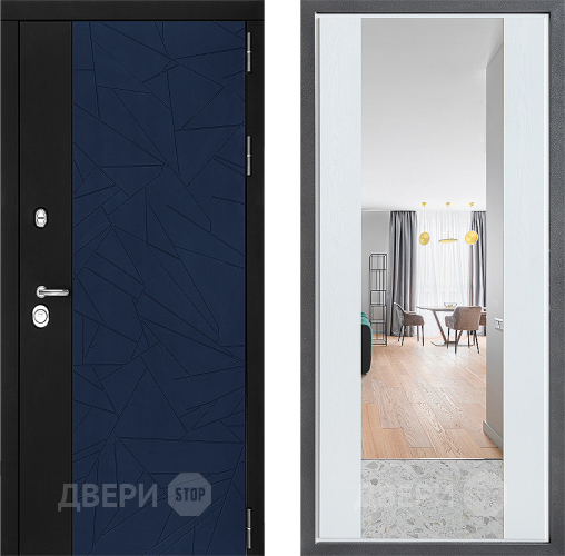 Дверь Дверной континент ДК-9 ФЛЗ-1 Зеркало Белое дерево в Волоколамске