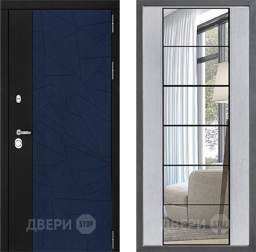 Дверь Дверной континент ДК-9 ФЛЗ-2 Зеркало Бетон светлый в Волоколамске