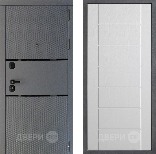 Дверь Дверной континент Диамант Дизайн ФЛ-Лайн Белое дерево в Волоколамске