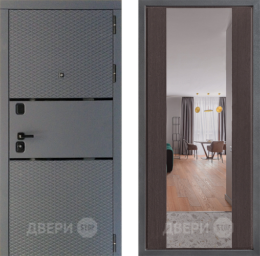 Входная металлическая Дверь Дверной континент Диамант Дизайн ФЛЗ-1 Зеркало Венге в Волоколамске