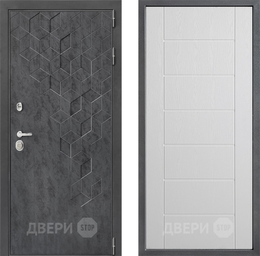 Входная металлическая Дверь Дверной континент ДК-3/713 ФЛ-Лайн Белое дерево в Волоколамске