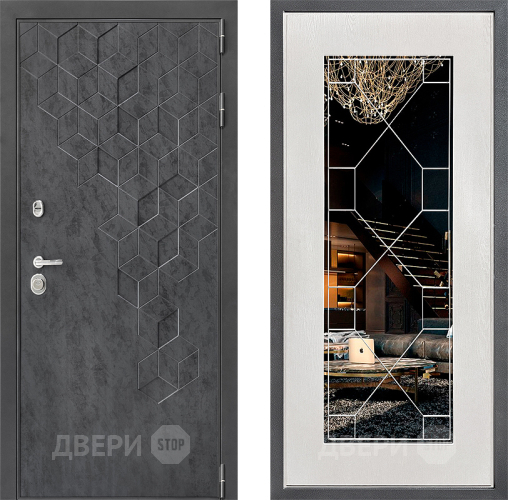 Дверь Дверной континент ДК-3/713 ФЛ-Тиффани Зеркало Белое дерево в Волоколамске