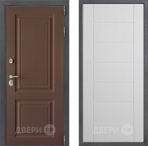 Входная металлическая Дверь Дверной континент ДК-3/729 ФЛ-Лайн Белое дерево в Волоколамске