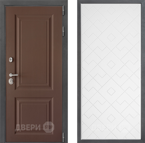 Входная металлическая Дверь Дверной континент ДК-3/729 ФЛ-Тиффани Белый софт в Волоколамске